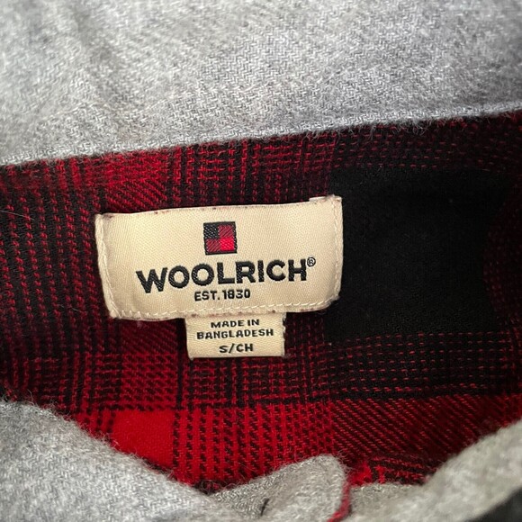 Woolrich Button Down Red Black Buffalo Plaid Augusta Flannel Shirt Cotton Sz S - Picture 8 of 11